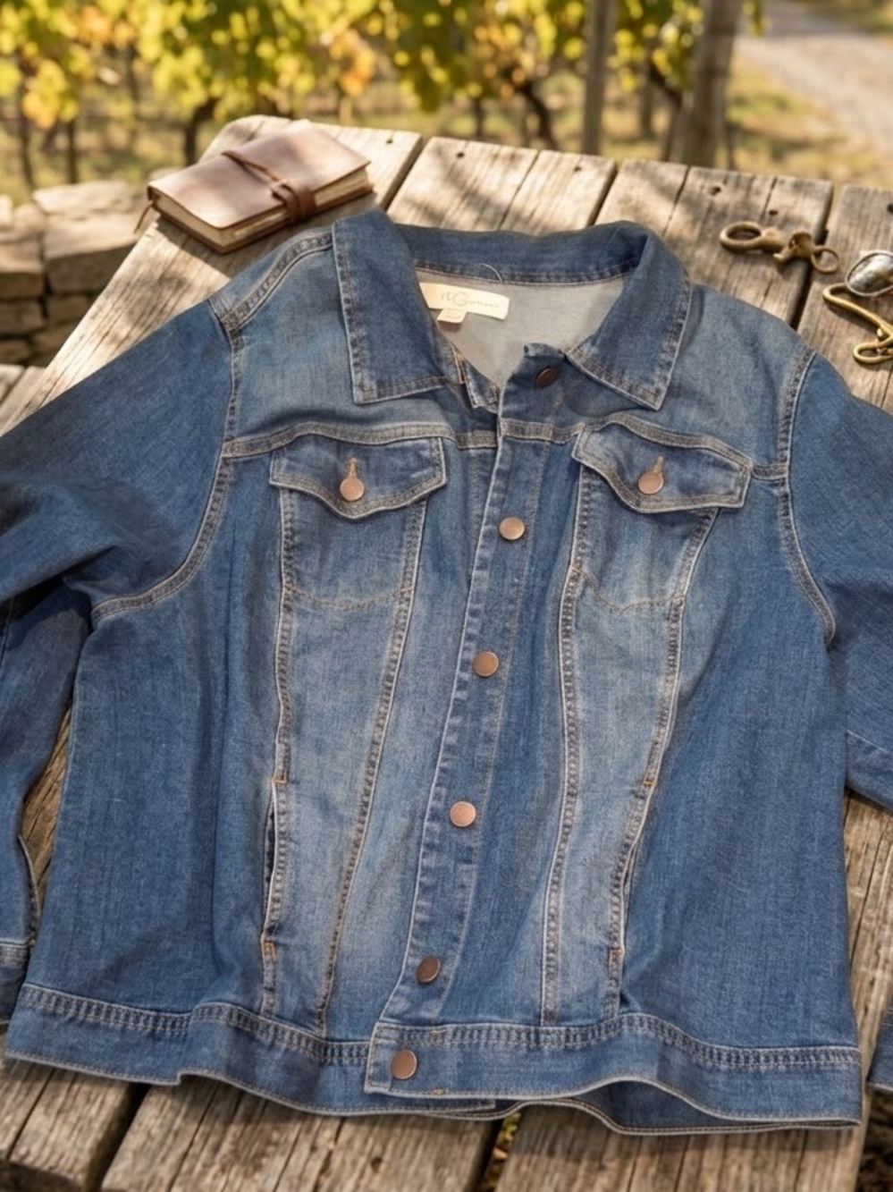 Classic Denim Jacket - Blue - Women's Plus
